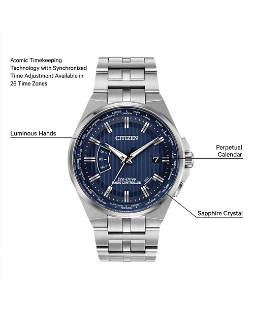 World Perpetual A T Men s Charcoal CB0160 51L Watch CITIZEN